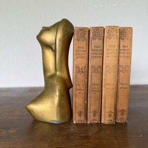 Vintage MCM Brass Female Bust Sculpture Abstract 1970s Modernist Torso Statue